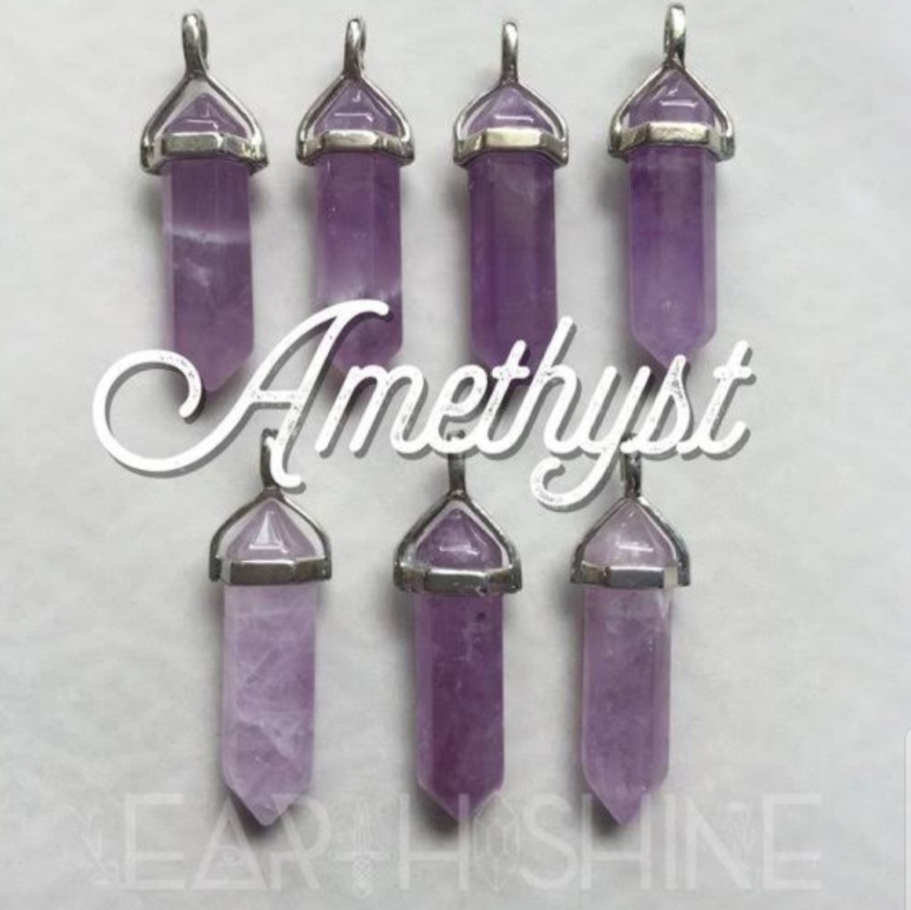 🖤1 Left! Amethyst Healing Stone Point Necklace💜 - Picture 5 of 6